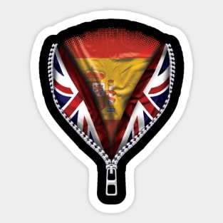 Spanish Flag  Spain Flag zipped British Flag - Gift for Spanish From Spain Sticker